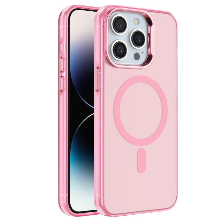 For iPhone 14 Pro Max Electroplated IMD Magsafe PC Hybrid TPU Phone Case(Pink) - iPhone 14 Pro Max Cases by buy2fix | Online Shopping UK | buy2fix