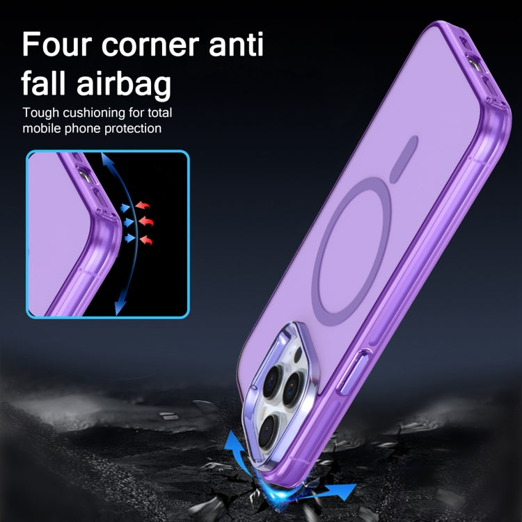 For iPhone 14 Pro Max Electroplated IMD Magsafe PC Hybrid TPU Phone Case(Purple) - iPhone 14 Pro Max Cases by buy2fix | Online Shopping UK | buy2fix