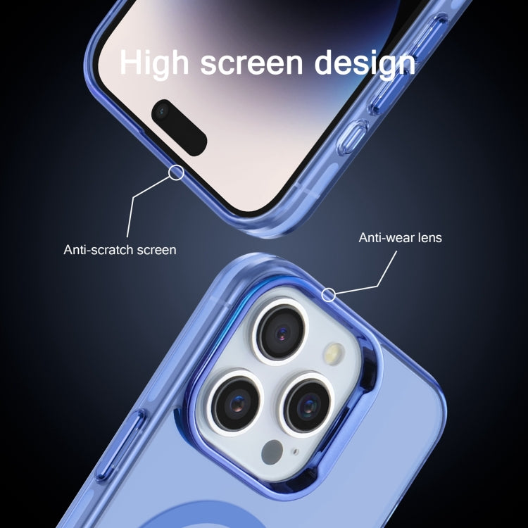 For iPhone 14 Pro Max Electroplated IMD Magsafe PC Hybrid TPU Phone Case(Blue) - iPhone 14 Pro Max Cases by buy2fix | Online Shopping UK | buy2fix