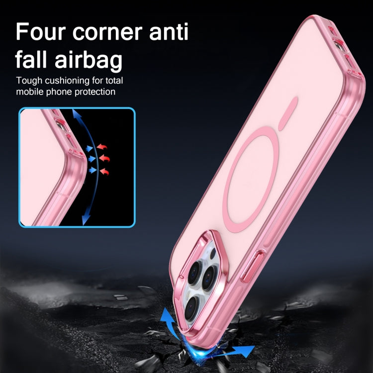 For iPhone 12 Pro Electroplated IMD Magsafe PC Hybrid TPU Phone Case(Pink) - iPhone 12 / 12 Pro Cases by buy2fix | Online Shopping UK | buy2fix