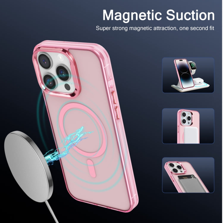 For iPhone 11 Electroplated IMD Magsafe PC Hybrid TPU Phone Case(Pink) - iPhone 11 Cases by buy2fix | Online Shopping UK | buy2fix