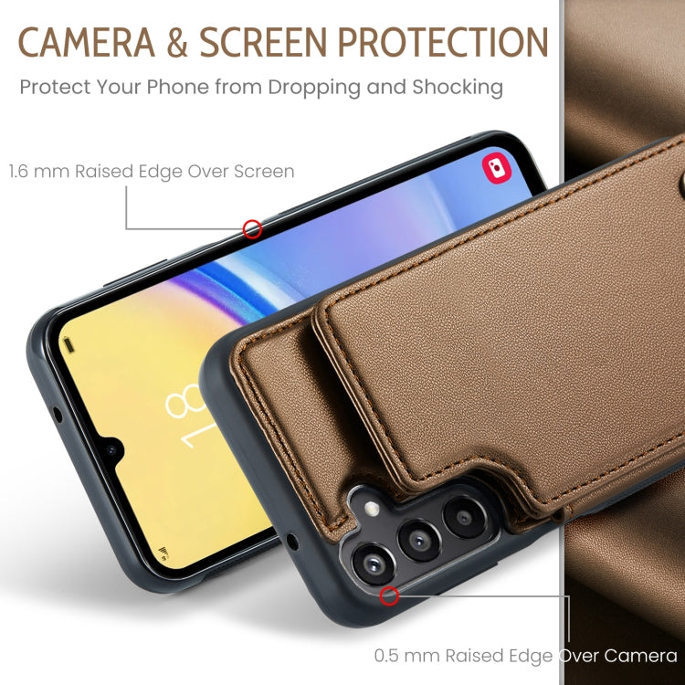 For Samsung Galaxy A15 CaseMe C22 Litchi Texture RFID Anti-theft Leather Phone Case(Brown) - Galaxy Phone Cases by CaseMe | Online Shopping UK | buy2fix