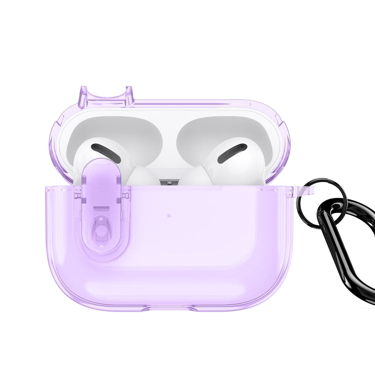 For AirPods Pro 2 DUX DUCIS PECL Series Split Transparent Earphone Case with Hook(Purple) - For AirPods Pro 2 by DUX DUCIS | Online Shopping UK | buy2fix