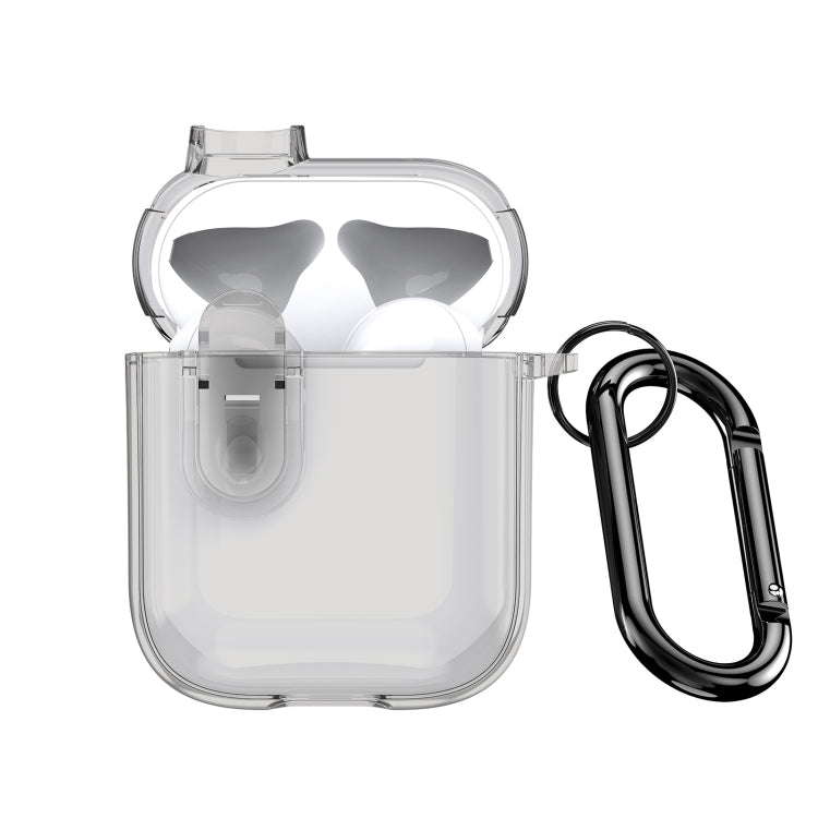 For AirPods 1/2 DUX DUCIS PECL Series Split Transparent Earphone Case with Hook(Grey) - For AirPods 1/2 by DUX DUCIS | Online Shopping UK | buy2fix