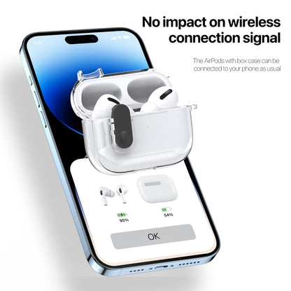 For AirPods 1/2 DUX DUCIS PECL Series Split Transparent Earphone Case with Hook(Blue) - For AirPods 1/2 by DUX DUCIS | Online Shopping UK | buy2fix