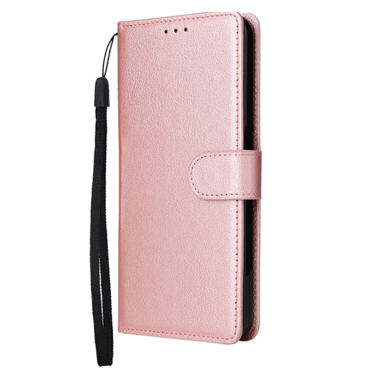 For OPPO A17 4G / A17k 3-Card Slots Multifunctional Leather Phone Case(Rose Gold) by buy2fix