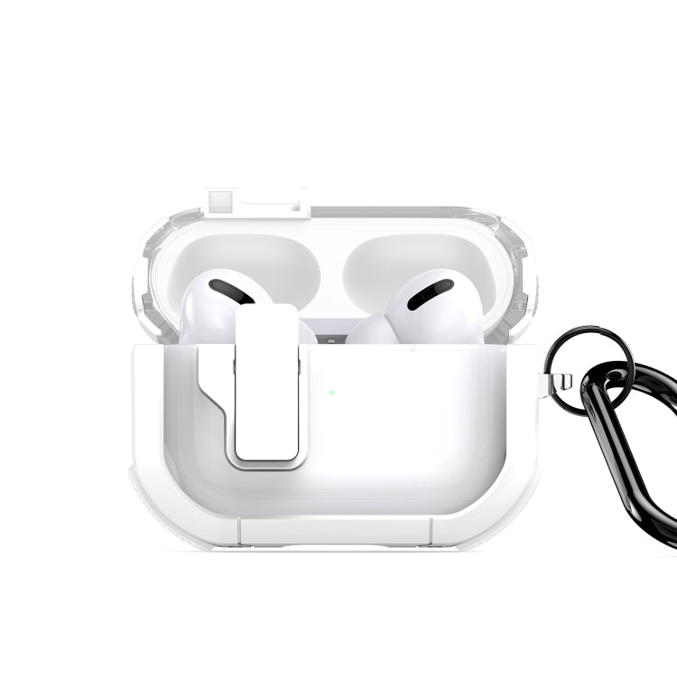 For AirPods Pro 2 DUX DUCIS PECN Series Split Two-color Transparent Earphone Case with Hook(White) - For AirPods Pro 2 by DUX DUCIS | Online Shopping UK | buy2fix