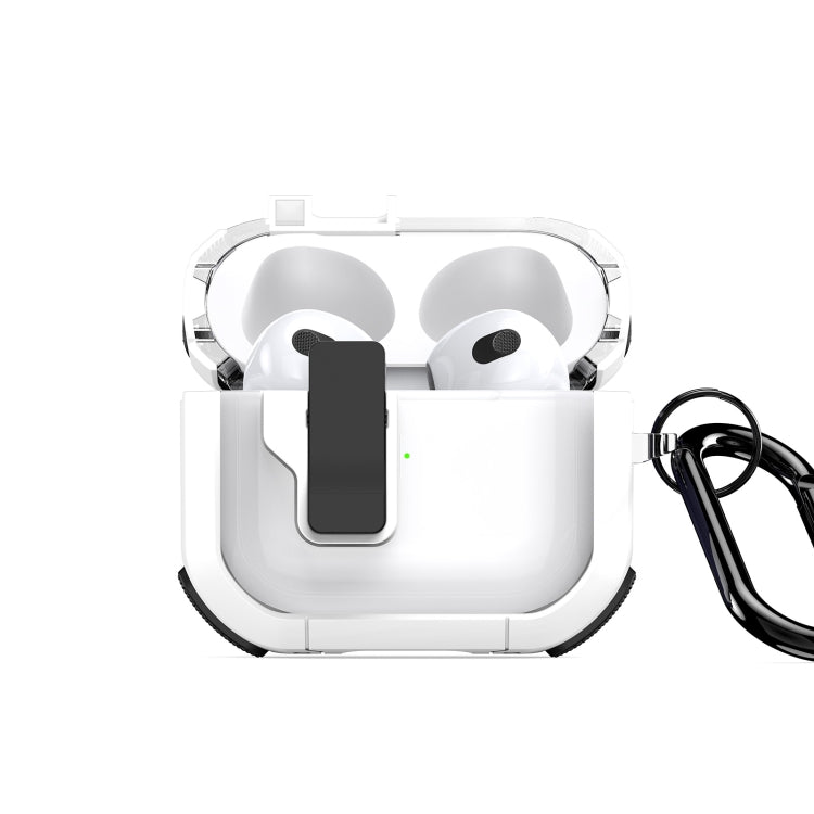 For AirPods 3 DUX DUCIS PECN Series Split Two-color Transparent Earphone Case with Hook(White Black) - For AirPods 3 by DUX DUCIS | Online Shopping UK | buy2fix