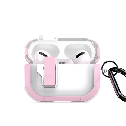 For AirPods Pro DUX DUCIS PECN Series Split Two-color Transparent Earphone Case with Hook(Pink White) - For AirPods Pro by DUX DUCIS | Online Shopping UK | buy2fix