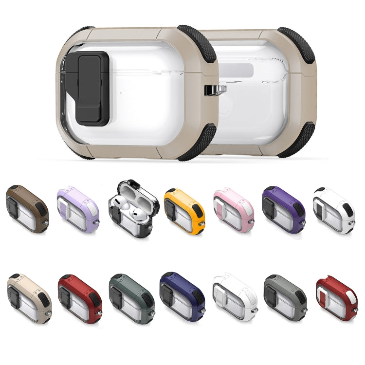 For AirPods Pro 2 DUX DUCIS PECN Series Split Two-color Transparent Earphone Case with Hook(Purple Black) - For AirPods Pro 2 by DUX DUCIS | Online Shopping UK | buy2fix