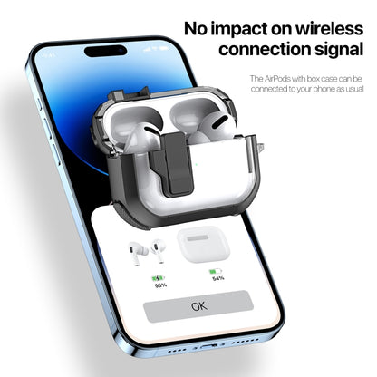 For AirPods 1/2 DUX DUCIS PECN Series Split Two-color Transparent Earphone Case with Hook(Blue Black) - For AirPods 1/2 by DUX DUCIS | Online Shopping UK | buy2fix