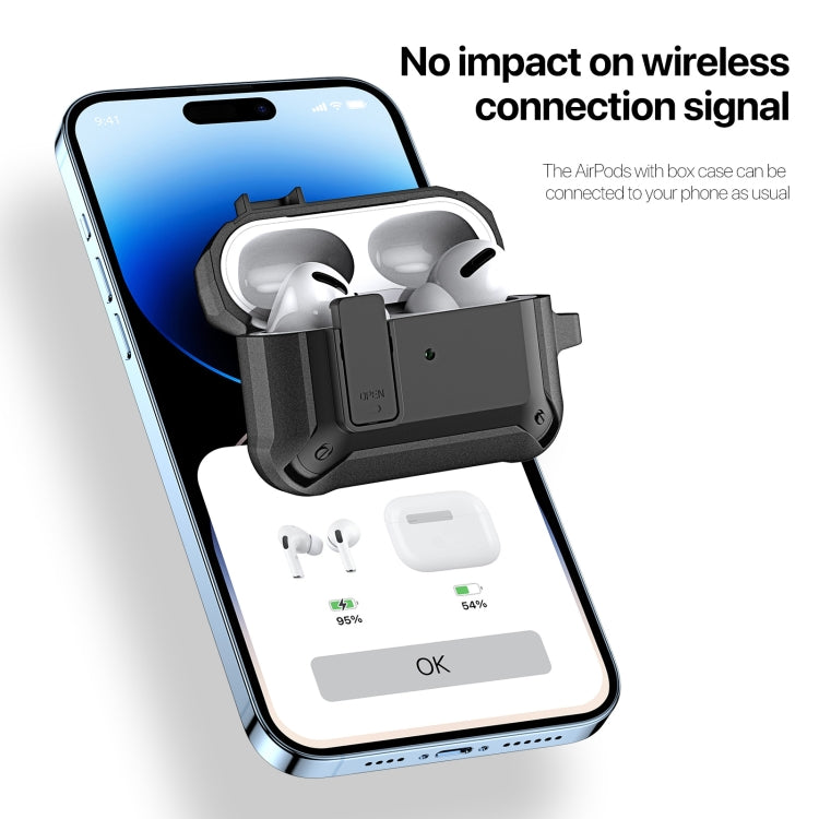 For AirPods 1/2 DUX DUCIS PECO Series Split Two-color Earphone Case with Hook(Black) - For AirPods 1/2 by DUX DUCIS | Online Shopping UK | buy2fix