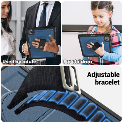 For iPad Air 2022 10.9 / Pro 11 2022 Honeycomb Hand Grip Turntable Stand Tablet Case(Navy Blue) - iPad Pro 11 (2022/2021) Cases by buy2fix | Online Shopping UK | buy2fix