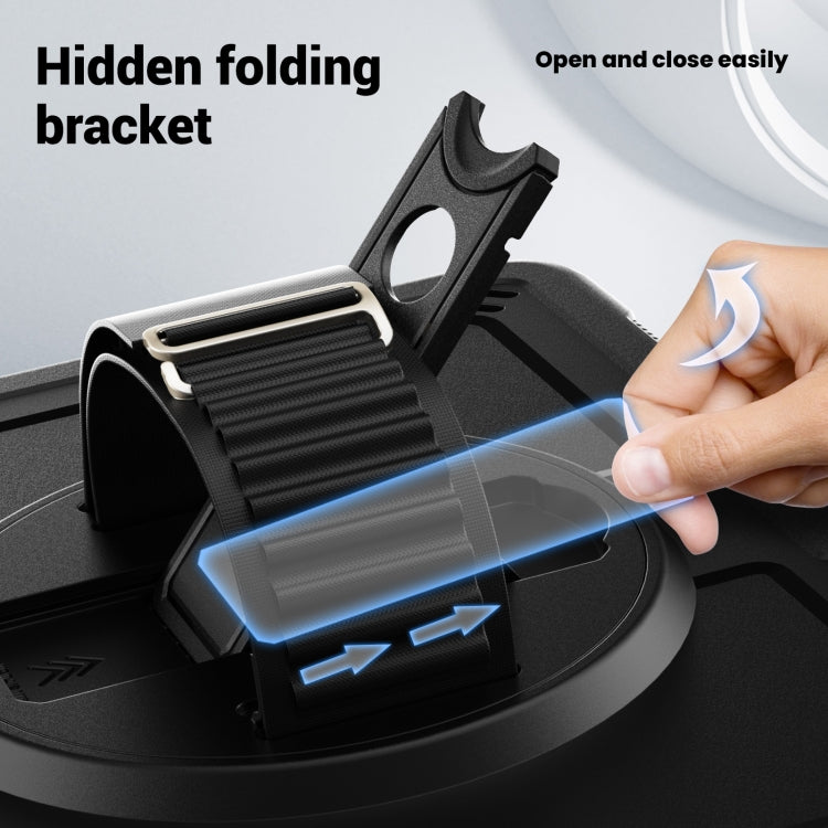 For iPad Air 2022 10.9 / Pro 11 2022 Honeycomb Hand Grip Turntable Stand Tablet Case(Black) - iPad Pro 11 (2022/2021) Cases by buy2fix | Online Shopping UK | buy2fix