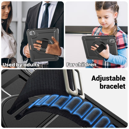 For iPad Air 2022 10.9 / Pro 11 2022 Honeycomb Hand Grip Turntable Stand Tablet Case(Black) - iPad Pro 11 (2022/2021) Cases by buy2fix | Online Shopping UK | buy2fix