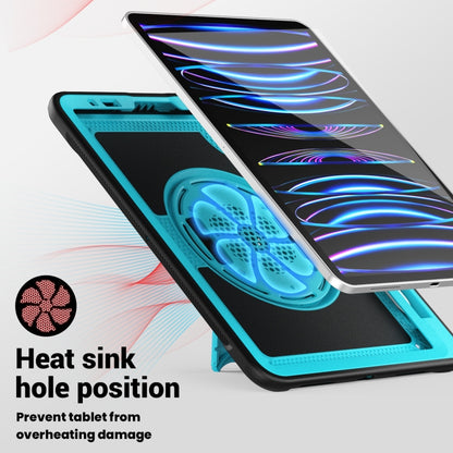 For iPad Air 2022 10.9 / Pro 11 2022 Honeycomb Hand Grip Turntable Stand Tablet Case(Light Blue) - iPad Pro 11 (2022/2021) Cases by buy2fix | Online Shopping UK | buy2fix