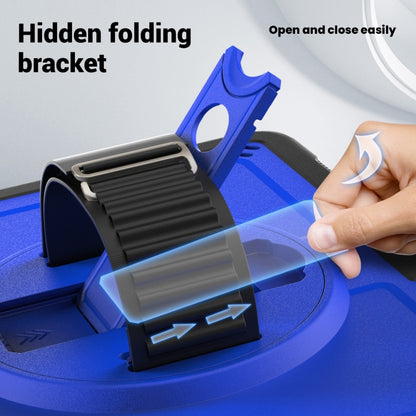 For iPad Air 2022 10.9 / Pro 11 2022 Honeycomb Hand Grip Turntable Stand Tablet Case(Dark Blue) - iPad Pro 11 (2022/2021) Cases by buy2fix | Online Shopping UK | buy2fix