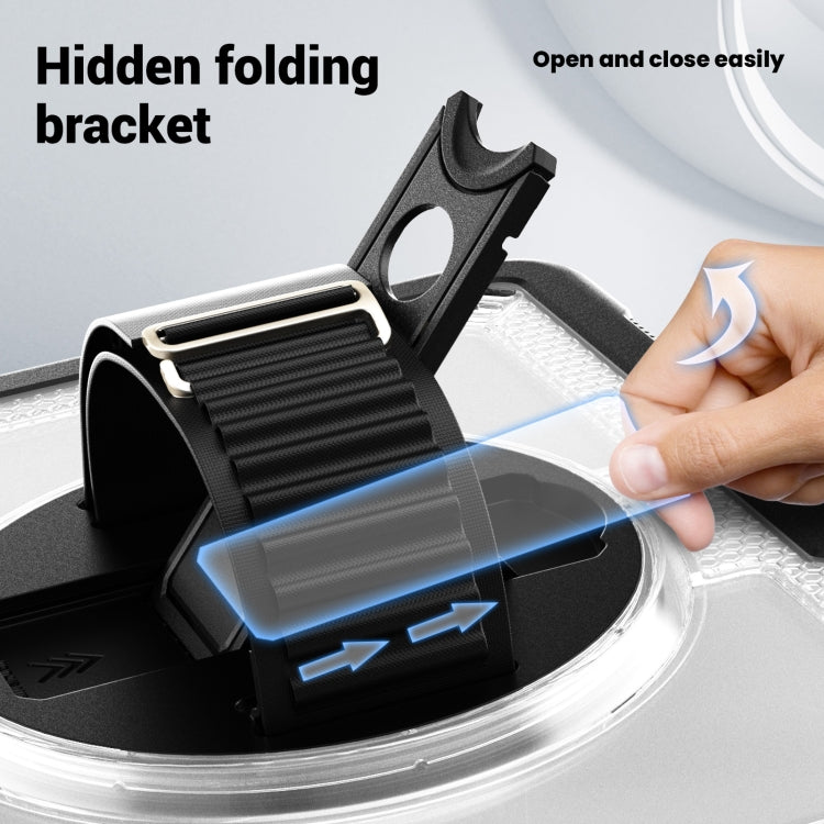 For iPad Air 2022 10.9 / Pro 11 2022 Honeycomb Hand Grip Turntable Stand Tablet Case(Transparent) - iPad Pro 11 (2022/2021) Cases by buy2fix | Online Shopping UK | buy2fix