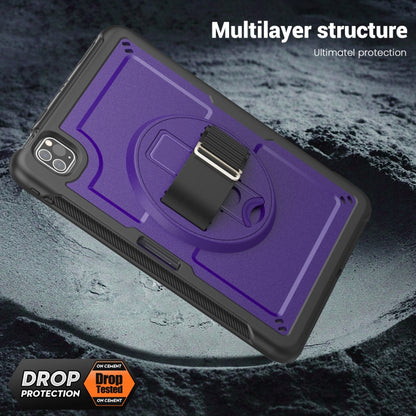 For iPad Air 2022 10.9 / Pro 11 2022 Honeycomb Hand Grip Turntable Stand Tablet Case(Purple) - iPad Pro 11 (2022/2021) Cases by buy2fix | Online Shopping UK | buy2fix