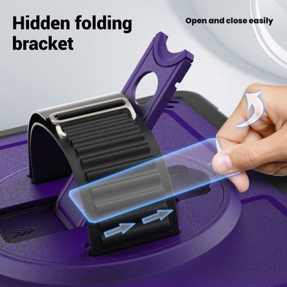 For iPad Air 2022 10.9 / Pro 11 2022 Honeycomb Hand Grip Turntable Stand Tablet Case(Purple) - iPad Pro 11 (2022/2021) Cases by buy2fix | Online Shopping UK | buy2fix