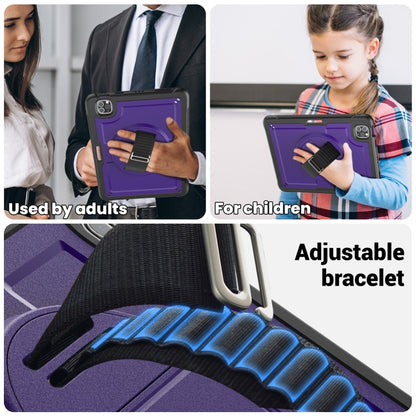 For iPad Air 2022 10.9 / Pro 11 2022 Honeycomb Hand Grip Turntable Stand Tablet Case(Purple) - iPad Pro 11 (2022/2021) Cases by buy2fix | Online Shopping UK | buy2fix