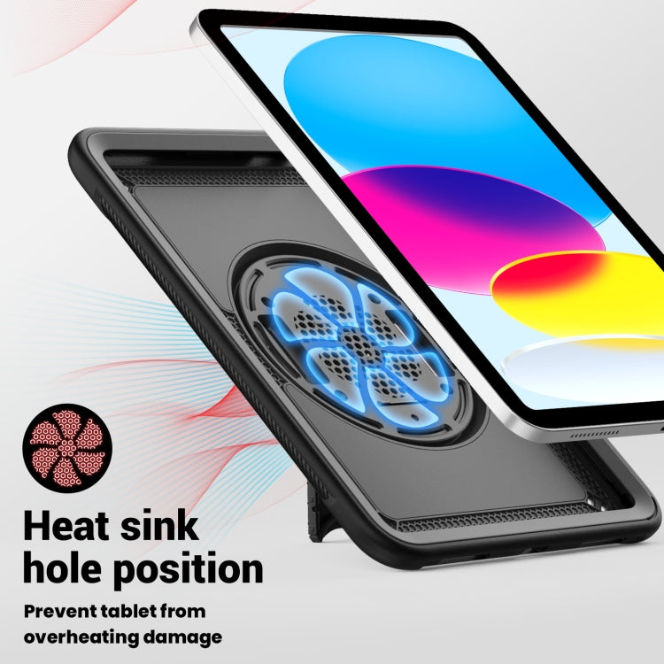 For iPad 2025 / 2022 Honeycomb Hand Grip Turntable Stand Tablet Case(Black) - iPad 2025 / 2022 Cases by buy2fix | Online Shopping UK | buy2fix