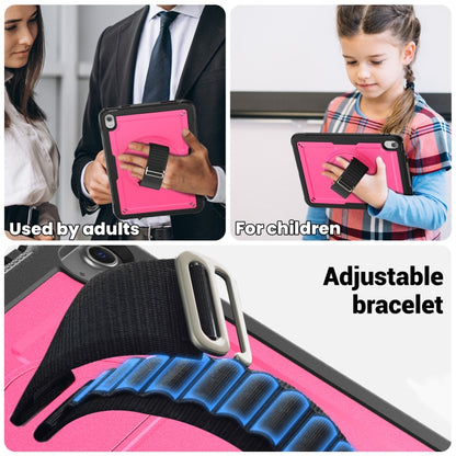 For iPad 2025 / 2022 Honeycomb Hand Grip Turntable Stand Tablet Case(Rose Red) - iPad 2025 / 2022 Cases by buy2fix | Online Shopping UK | buy2fix
