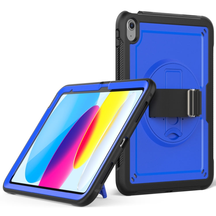 For iPad 2025 / 2022 Honeycomb Hand Grip Turntable Stand Tablet Case(Dark Blue) - iPad 2025 / 2022 Cases by buy2fix | Online Shopping UK | buy2fix