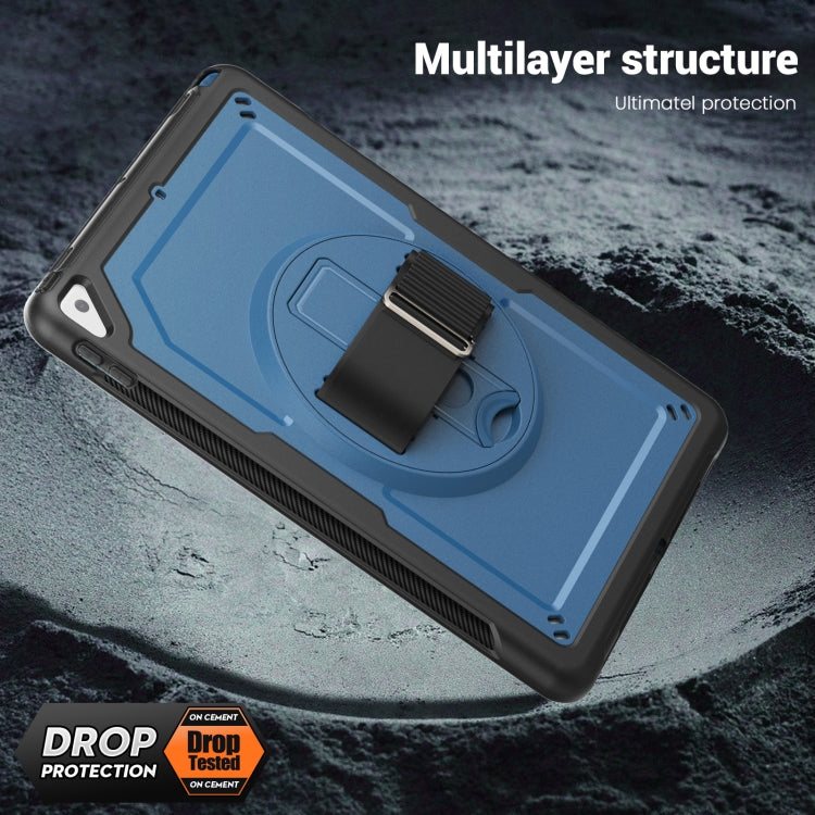 For iPad 10.2 2021 / 2020 / 10.5 2019 Honeycomb Hand Grip Turntable Stand Tablet Case(Navy Blue) - iPad 10.2 Cases by buy2fix | Online Shopping UK | buy2fix