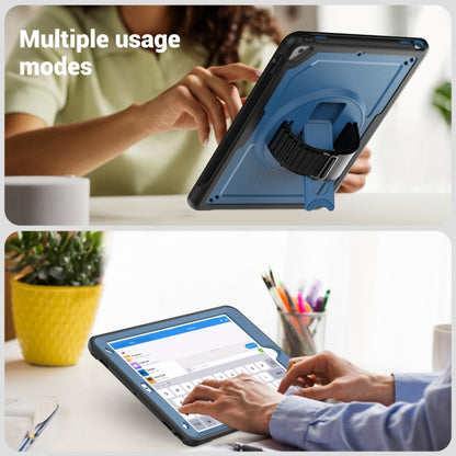 For iPad 10.2 2021 / 2020 / 10.5 2019 Honeycomb Hand Grip Turntable Stand Tablet Case(Navy Blue) - iPad 10.2 Cases by buy2fix | Online Shopping UK | buy2fix