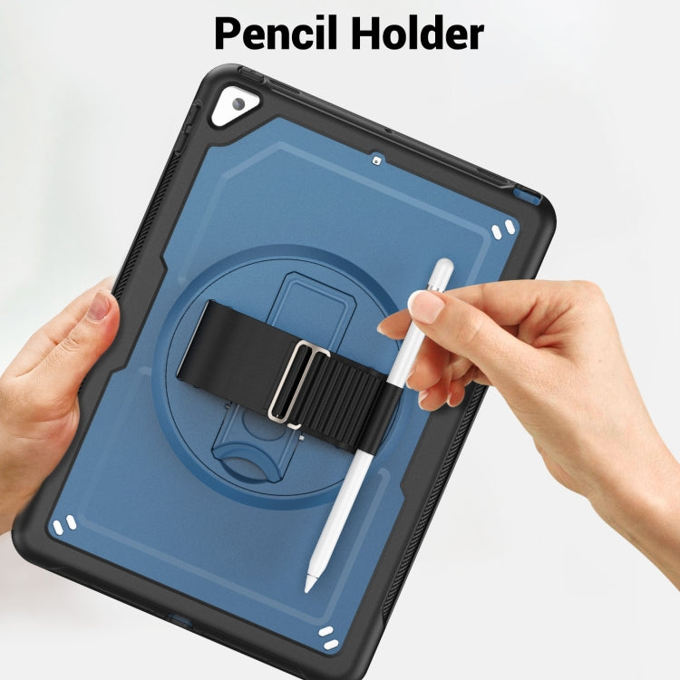 For iPad 10.2 2021 / 2020 / 10.5 2019 Honeycomb Hand Grip Turntable Stand Tablet Case(Navy Blue) - iPad 10.2 Cases by buy2fix | Online Shopping UK | buy2fix