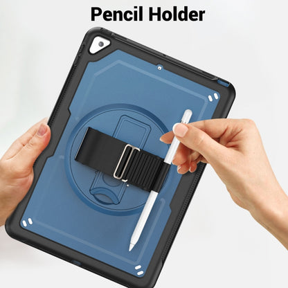 For iPad 10.2 2021 / 2020 / 10.5 2019 Honeycomb Hand Grip Turntable Stand Tablet Case(Navy Blue) - iPad 10.2 Cases by buy2fix | Online Shopping UK | buy2fix