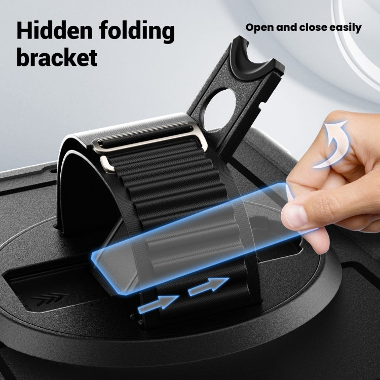 For iPad 10.2 2021 / 2020 / 10.5 2019 Honeycomb Hand Grip Turntable Stand Tablet Case(Black) - iPad 10.2 Cases by buy2fix | Online Shopping UK | buy2fix