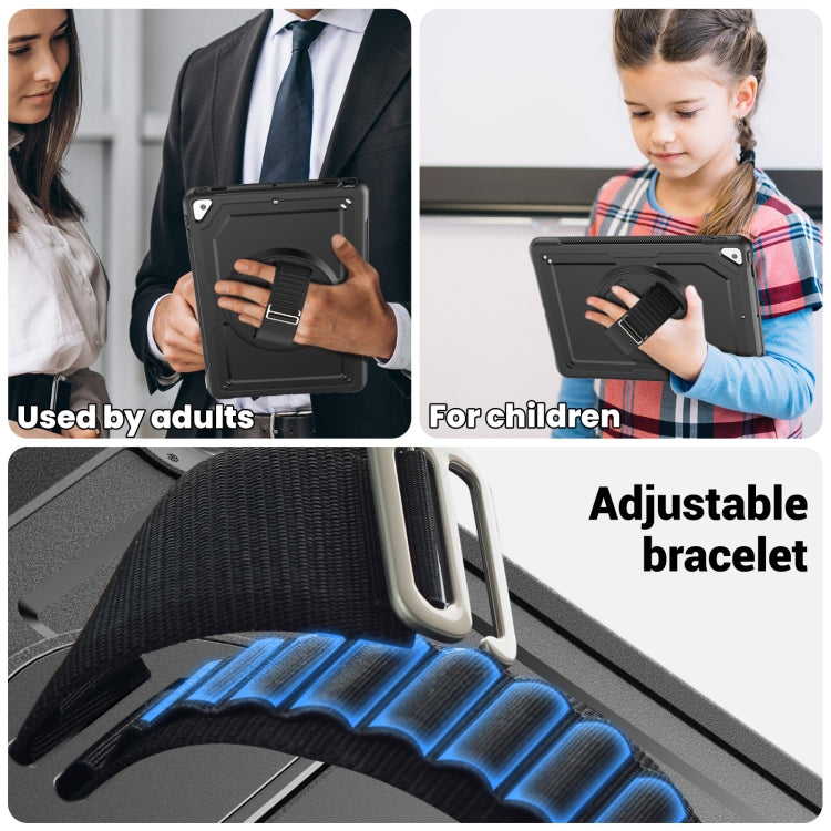 For iPad 10.2 2021 / 2020 / 10.5 2019 Honeycomb Hand Grip Turntable Stand Tablet Case(Black) - iPad 10.2 Cases by buy2fix | Online Shopping UK | buy2fix
