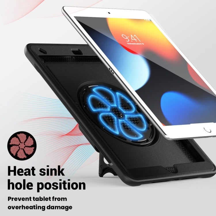 For iPad 10.2 2021 / 2020 / 10.5 2019 Honeycomb Hand Grip Turntable Stand Tablet Case(Black) - iPad 10.2 Cases by buy2fix | Online Shopping UK | buy2fix