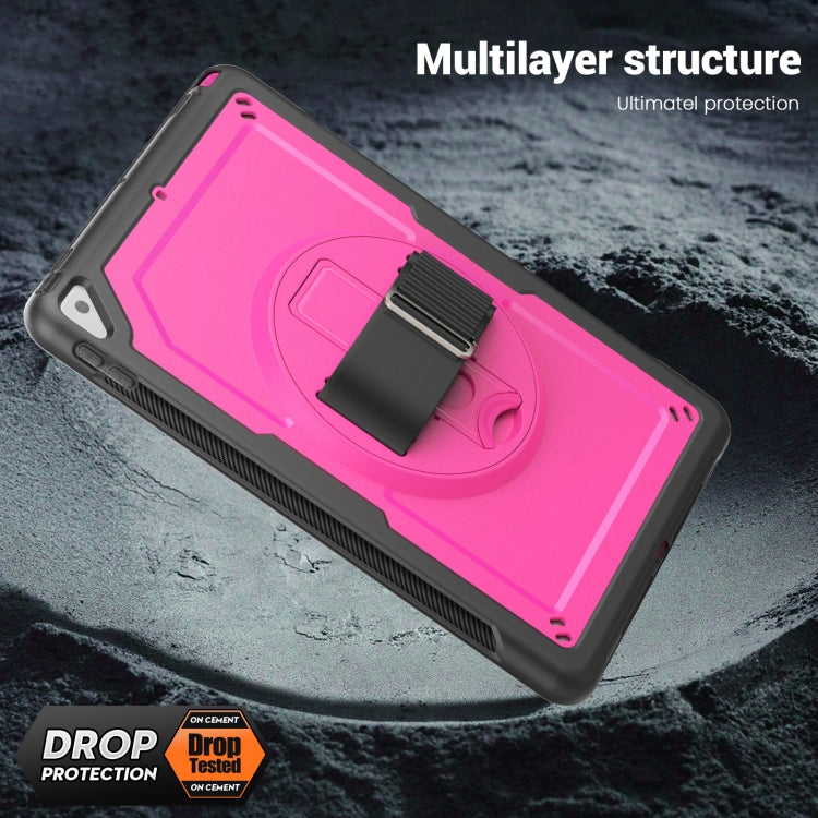 For iPad 10.2 2021 / 2020 / 10.5 2019 Honeycomb Hand Grip Turntable Stand Tablet Case(Rose Red) - iPad 10.2 Cases by buy2fix | Online Shopping UK | buy2fix