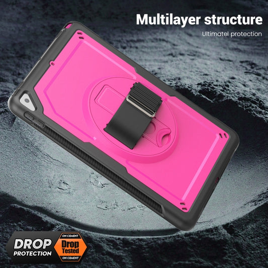 For iPad 10.2 2021 / 2020 / 10.5 2019 Honeycomb Hand Grip Turntable Stand Tablet Case(Rose Red) - iPad 10.2 Cases by buy2fix | Online Shopping UK | buy2fix