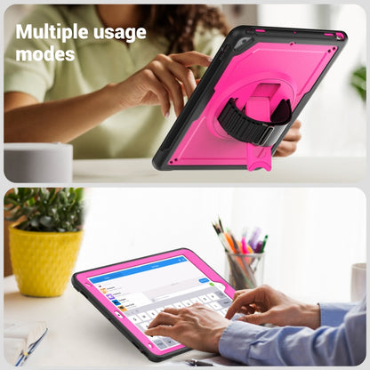 For iPad 10.2 2021 / 2020 / 10.5 2019 Honeycomb Hand Grip Turntable Stand Tablet Case(Rose Red) - iPad 10.2 Cases by buy2fix | Online Shopping UK | buy2fix