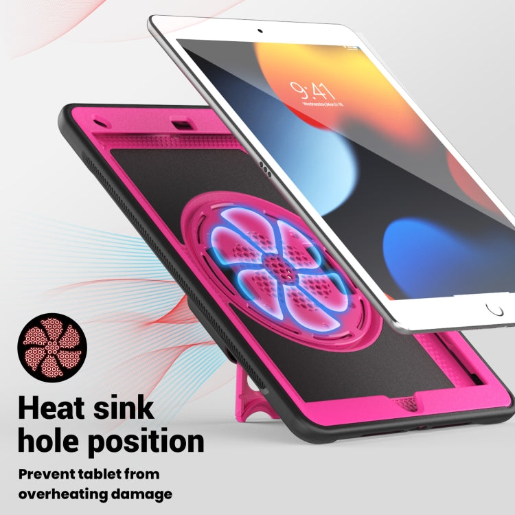 For iPad 10.2 2021 / 2020 / 10.5 2019 Honeycomb Hand Grip Turntable Stand Tablet Case(Rose Red) - iPad 10.2 Cases by buy2fix | Online Shopping UK | buy2fix