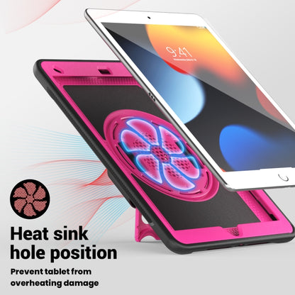 For iPad 10.2 2021 / 2020 / 10.5 2019 Honeycomb Hand Grip Turntable Stand Tablet Case(Rose Red) - iPad 10.2 Cases by buy2fix | Online Shopping UK | buy2fix