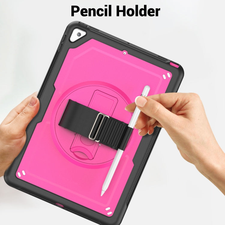 For iPad 10.2 2021 / 2020 / 10.5 2019 Honeycomb Hand Grip Turntable Stand Tablet Case(Rose Red) - iPad 10.2 Cases by buy2fix | Online Shopping UK | buy2fix