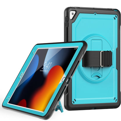 For iPad 10.2 2021 / 2020 / 10.5 2019 Honeycomb Hand Grip Turntable Stand Tablet Case(Light Blue) - iPad 10.2 Cases by buy2fix | Online Shopping UK | buy2fix