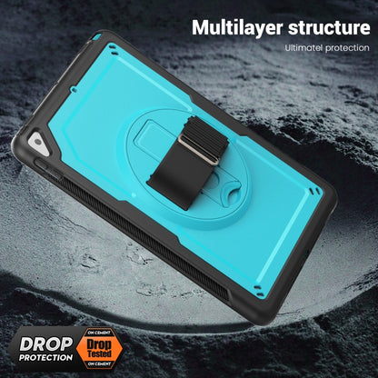 For iPad 10.2 2021 / 2020 / 10.5 2019 Honeycomb Hand Grip Turntable Stand Tablet Case(Light Blue) - iPad 10.2 Cases by buy2fix | Online Shopping UK | buy2fix