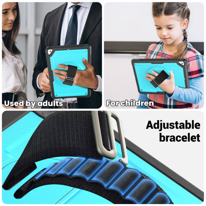 For iPad 10.2 2021 / 2020 / 10.5 2019 Honeycomb Hand Grip Turntable Stand Tablet Case(Light Blue) - iPad 10.2 Cases by buy2fix | Online Shopping UK | buy2fix