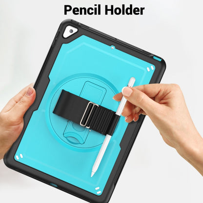 For iPad 10.2 2021 / 2020 / 10.5 2019 Honeycomb Hand Grip Turntable Stand Tablet Case(Light Blue) - iPad 10.2 Cases by buy2fix | Online Shopping UK | buy2fix