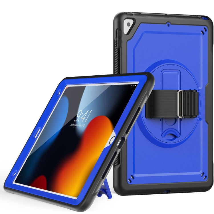For iPad 10.2 2021 / 2020 / 10.5 2019 Honeycomb Hand Grip Turntable Stand Tablet Case(Dark Blue) - iPad 10.2 Cases by buy2fix | Online Shopping UK | buy2fix
