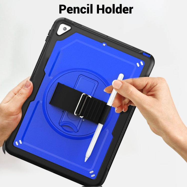 For iPad 10.2 2021 / 2020 / 10.5 2019 Honeycomb Hand Grip Turntable Stand Tablet Case(Dark Blue) - iPad 10.2 Cases by buy2fix | Online Shopping UK | buy2fix