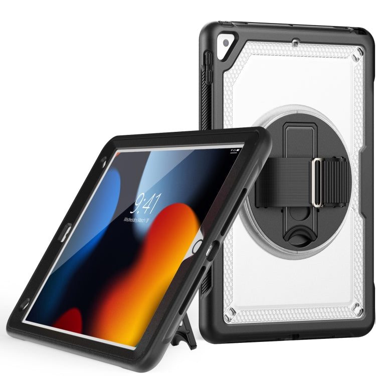 For iPad 10.2 2021 / 2020 / 10.5 2019 Honeycomb Hand Grip Turntable Stand Tablet Case(Transparent) - iPad 10.2 Cases by buy2fix | Online Shopping UK | buy2fix