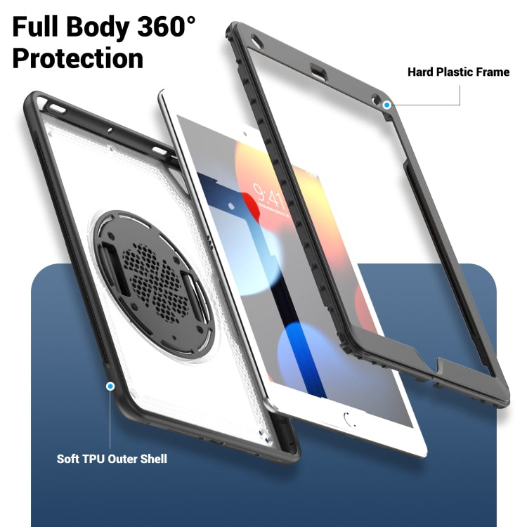 For iPad 10.2 2021 / 2020 / 10.5 2019 Honeycomb Hand Grip Turntable Stand Tablet Case(Transparent) - iPad 10.2 Cases by buy2fix | Online Shopping UK | buy2fix