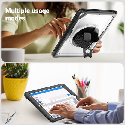 For iPad 10.2 2021 / 2020 / 10.5 2019 Honeycomb Hand Grip Turntable Stand Tablet Case(Transparent) - iPad 10.2 Cases by buy2fix | Online Shopping UK | buy2fix